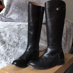 Frye Molly Button Tall Black Vintage Leather Boot